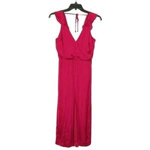 Parker Romper Jumpsuit Rose/Red Color Tie on Back Size Medium
